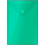 Папка-конверт на кнопке OfficeSpace А6 (105*148мм), 150мкм, пластик, зеленая, 281226