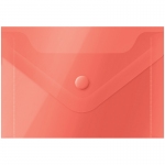 Папка-конверт на кнопке OfficeSpace А7 (74*105мм), 150мкм, пластик, красная, 281228