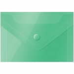 Папка-конверт на кнопке OfficeSpace А7 (74*105мм), 150мкм, пластик, зеленая, 281229
