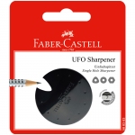 Точилка пластиковая Faber-Castell "Ufo" 1 отверстие, красная/черная/синяя, блистер, 588363