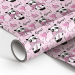 Упаковочная бумага глянц. 70*100см, MESHU "PandaGift_Pink", 90г/м2, MS_46387