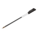 Ручка шариковая СТАММ "РШ 800" черная, 0,7мм, прозрачный корпус, РШ805