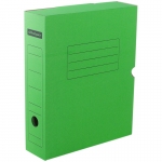 Короб архивный с клапаном OfficeSpace, микрогофрокартон, 75мм, зеленый, до 700л., 225414