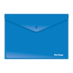 Папка-конверт на кнопке Berlingo, А4, 180мкм, непрозрачная, синяя, AKk_04402