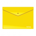 Папка-конверт на кнопке Berlingo, А4, 180мкм, непрозрачная, желтая, AKk_04405