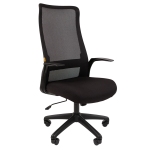 Кресло руководителя Chairman 573 PL, сетка/ткань черная, механизм качания, 7100627