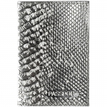 Обложка для паспорта OfficeSpace "Питон", кожа, тиснение, серебряный металлик, 339850