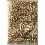 Обложка для паспорта OfficeSpace "Сова", кожа, тиснение, золотой металлик, 339854