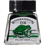 Тушь Winsor&Newton для рисования, бриллиант зеленый, стекл. флакон 14мл, 1005046