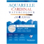 Альбом для акварели, 10л., А3, на склейке Clairefontaine "Cardinal", 300г/м2, торшон, холод. пресс., 30% хлопок, 96184C