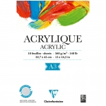 Альбом для акрила, 10л., А3, на склейке Clairefontaine "Acrylic", 360г/м2, 96309C