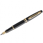 Ручка перьевая Waterman "Expert Black Lacquer GT" синяя, 0,8мм, подарочная упаковка, S0951640