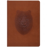 Ежедневник недатир. А5, 136л., кожзам, Кожевенная мануфактура "Медведь", коричневый, тиснение