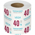 Бумага туалетная Vega, 1-слойная, 40м/рул., на втулке, с перф., серая, 339241