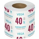 Бумага туалетная Vega, 1-слойная, 40м/рул., на втулке, с перф., с тиснением, белая, 339243