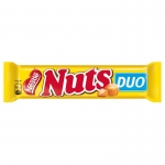 Шоколадный батончик Nuts "Duo", молочный шоколад, с цельным фундуком, 66г, 12423635