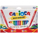 Фломастеры меняющие цвет/стираемые Carioca "Magic Markers", 18цв.+2, 20шт., картон, европодвес, 41369