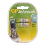 Аккумулятор GP AAA (HR03) 650mAh 2BL, GP 65AAAHC-2DECRC2