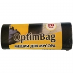 Мешки для мусора  30л КБ "Optim Bag" ПНД, 48*58см, 10мкм, 20шт., черные, в рулоне, 2777