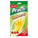 Перчатки резиновые Paclan "Practi. Universal", разм. L, желтые, пакет с европодвесом, 407895/407892