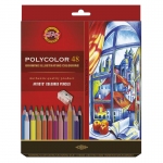 Карандаши цветные художественные Koh-I-Noor "Polycolor 3836", 48цв., заточен.+ точилка+2 ч/гр. кар. 1500, картон, европодвес, 3836048007KZ