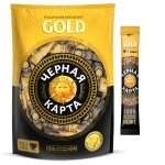 Кофе растворимый Черная Карта "Gold", порционный, 100 пакетиков 2г, пакет, ШФ000004590