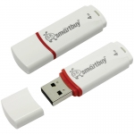 Память Smart Buy "Crown"  4GB, USB 2.0 Flash Drive, белый, SB4GBCRW-W