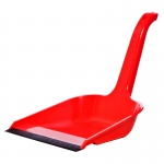 Совок для мусора OfficeClean, высокая ручка, с резиновой кромкой, ширина 22см, пластик, красный, 299875