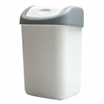 Ведро-контейнер для мусора (урна) OfficeClean, 14л, качающаяся крышка, пластик, серое, 299881
