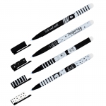 Ручка гелевая стираемая MESHU "Black&white" синяя, 0,5мм, корпус ассорти, софт-тач, MS_54063