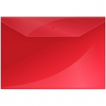 Папка-конверт на кнопке OfficeSpace А4, 150мкм, пластик, красная, Fmk12-4 / 220896