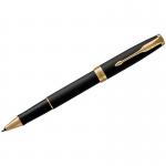 Ручка-роллер Parker "Sonnet Matte Black GT" черная, 0,8мм, подарочная упаковка, 1931518