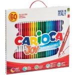 Фломастеры Carioca "Joy", 60шт., 30цв., смываемые, картон, пластиковая ручка, 41015