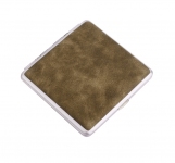 Портсигар S.Quire, сталь+искусственная кожа с металлическими клипами, бежевый цвет, 74*95*18 мм