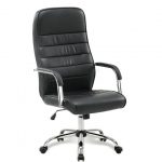 Кресло офисное BRABIX "Stark EX-547", экокожа, хром, черное, 531948