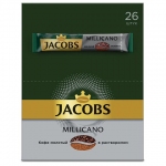 Кофе растворимый JACOBS "Millicano", сублимированный, КОМПЛЕКТ 26 пакетиков по 1,8 г, 4251154