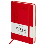 Ежедневник датированный 2023 А5 138x213 мм BRAUBERG "Optimal", красный, 114154