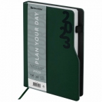 Ежедневник датированный 2023 А5 150x213 мм BRAUBERG "Up", под кожу софт-тач, зеленый, 114086