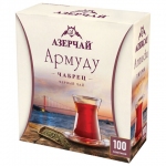 Чай АЗЕРЧАЙ "Армуду" черный с чабрецом, 100 пакетиков с ярлычками по 1,6 г, 420536