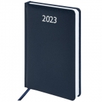 Ежедневник датированный 2023 А5 138x213 мм BRAUBERG "Profile", балакрон, синий, 114045