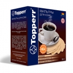 Фильтр TOPPERR №4 для кофеварок, бумажный, неотбеленный, 200 штук, 3046