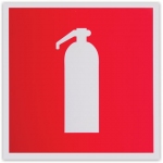 Знак пожарной безопасности "Огнетушитель", 200х200 мм, самоклейка, фотолюминесцентный, F 04
