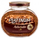 Кофе растворимый AMBASSADOR "Platinum", сублимированный, 190 г, стеклянная банка