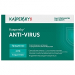 Антивирус KASPERSKY "Anti-virus", лицензия на 2 ПК, 1 год, продление, карта