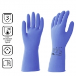 Перчатки латексные КЩС, прочные, хлопковое напыление, размер 9,5-10 XL, очень большой, синие, HQ Profiline, 74736