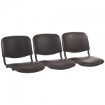 Сиденья для кресла "Трим", комплект 3 шт., кожзам черный, каркас черный