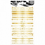 Наклейки-тату переводные "Золотые браслеты, 11х20 см, PRIORITY, ПИНК-50
