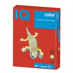 Бумага цветная IQ color БОЛЬШОЙ ФОРМАТ (297х420 мм), А3, 120 г/м2, 250 л., интенсив, кораллово-красная, CO44