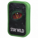 Пенал ЮНЛАНДИЯ, 2 отделение, ламинированный картон, конгрев, 19х11 см, "Stay wild", 270889