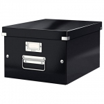 Короб архивный LEITZ "Click & Store" M, 200х280х370 мм, ламинированный картон, разборный, черный, 60440095